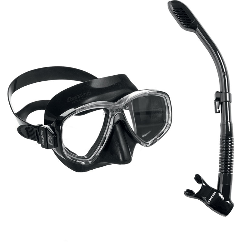 The Cressi Perla mask and dry snorkel set