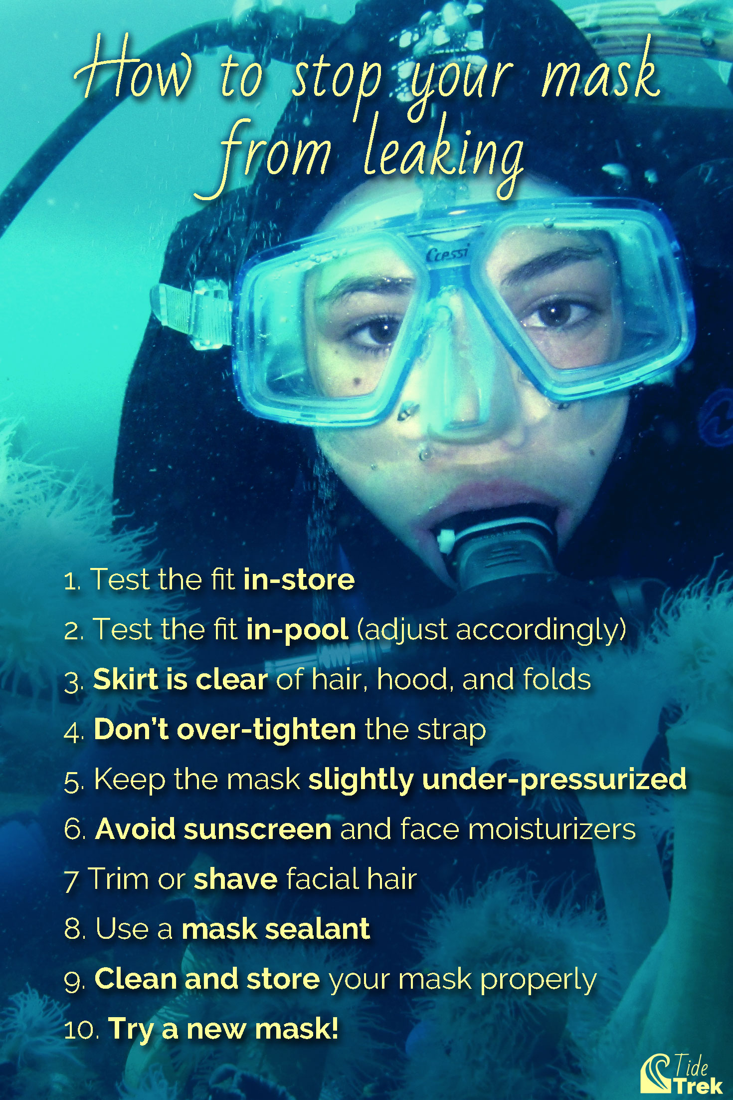 How to stop your dive mask from leaking, 10 troubleshooting steps